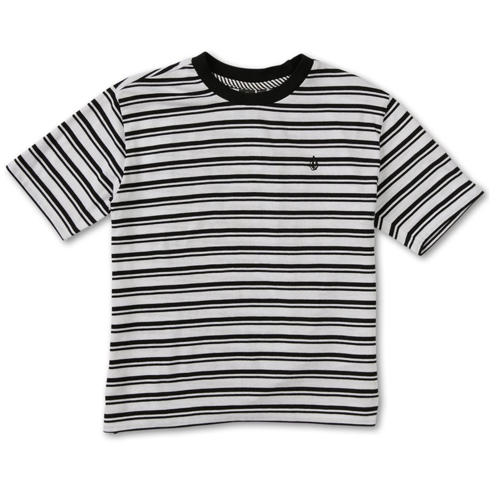 Volcom Party Pack Black White Stripe Short Sleeve T-Shirt Girls Size Medium 8 10